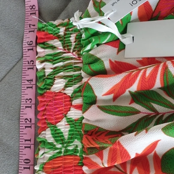 Rose & Olive Wide Leg Tropical Print Elastic Waist Pants 1X - Picture 11 of 11